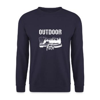 Camping Campingplatz Wohnmobil Outdoor Urlaub - Unisex Pullover - Navy - Vorne - Alina (178cm) & Michal (187cm)
