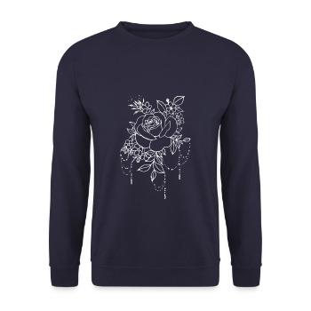 Rose with a bouquet of flowers - Unisex Sweatshirt - navy - Front - Alina (178cm) & Michal (187cm)