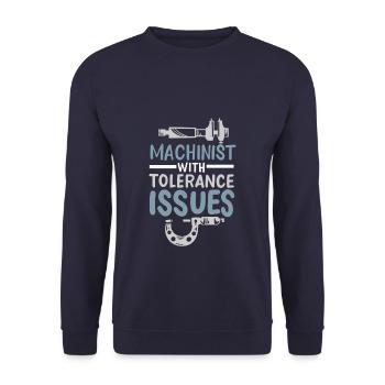 Machinist Mechanical Engineer Gift - Unisex Sweatshirt - navy - Front - Alina (178cm) & Michal (187cm)