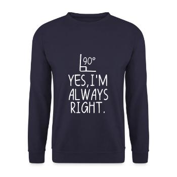 Funny Geometry I'm Always Right - Unisex Pullover - Navy - Vorne - Alina (178cm) & Michal (187cm)