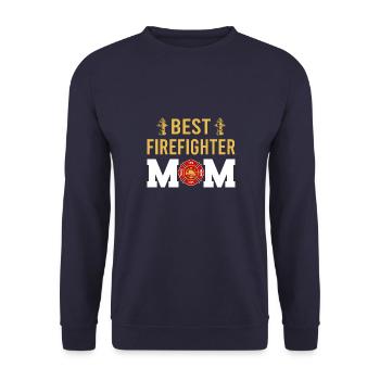 Feuerwehr Feuerwehrmann Feuerwehrfrau - Unisex Pullover - Navy - Vorne - Alina (178cm) & Michal (187cm)