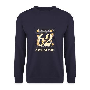 Septembre 1962 - cadeau du 60e anniversaire. Génial. - Sweat-shirt Unisexe - marine - Devant - Alina (178cm) & Michal (187cm)