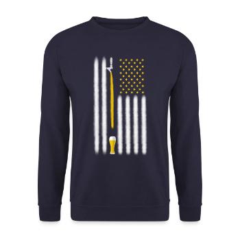 American flag and beer - Unisex Sweatshirt - navy - Front - Alina (178cm) & Michal (187cm)