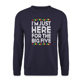 Juste ici pour les Big Five - Sweat-shirt Unisexe - marine - Devant - Alina (178cm) & Michal (187cm)