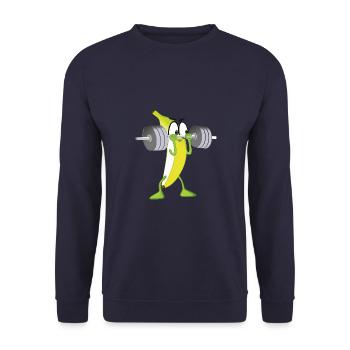 Funny Banana Gym - Unisex Sweatshirt - navy - Front - Alina (178cm) & Michal (187cm)