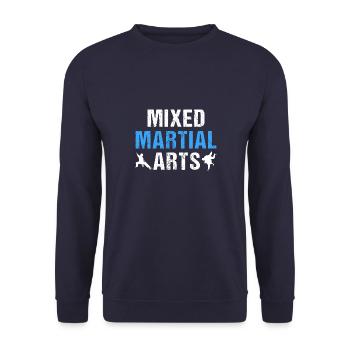 Mixed Martial Art Vintage Combat Sprüche - Unisex Pullover - Navy - Vorne - Alina (178cm) & Michal (187cm)