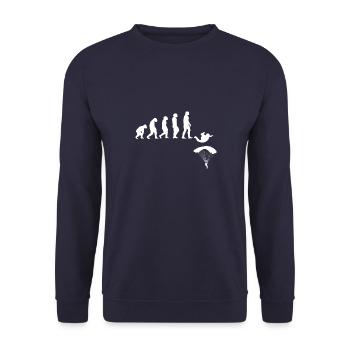 Fallschirm Fallschirmspringer Parachuter Vintage - Unisex Pullover - Navy - Vorne - Alina (178cm) & Michal (187cm)