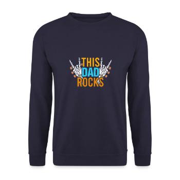 Vater Papa Vatertags Designs zum Vatertag - Unisex Pullover - Navy - Vorne - Alina (178cm) & Michal (187cm)
