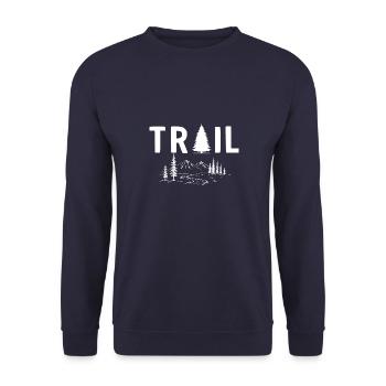 Wandern Wanderung Hiking Vintage Outdoor Trekking - Unisex Pullover - Navy - Vorne - Alina (178cm) & Michal (187cm)