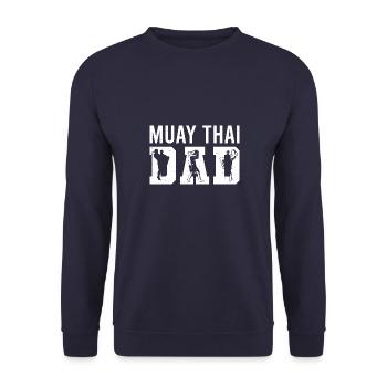 Muay Thai – Martial Art Vintage Combat Sprüche - Unisex Pullover - Navy - Vorne - Alina (178cm) & Michal (187cm)
