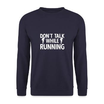 Laufen Läufer Running Vintage Fitness Sprüche - Unisex Pullover - Navy - Vorne - Alina (178cm) & Michal (187cm)