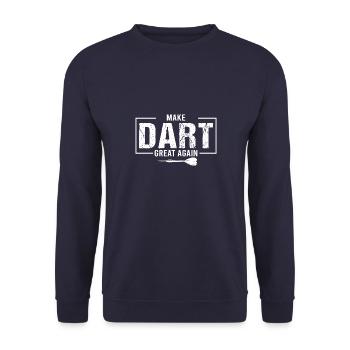 Dart Darts Dartpfeile Darten Dartscheibe - Unisex Pullover - Navy - Vorne - Alina (178cm) & Michal (187cm)