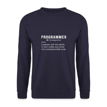 Programmierer Programmierung Informatik Computer - Unisex Pullover - Navy - Vorne - Alina (178cm) & Michal (187cm)
