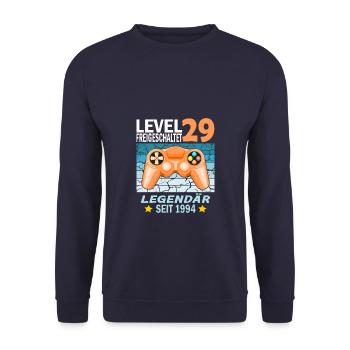 29. Geburtstag Gamer zocken Geburtstjahr 1994 - Unisex Pullover - Navy - Vorne - Alina (178cm) & Michal (187cm)