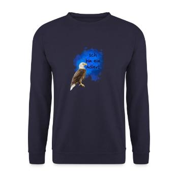 Ich bin ein Adler! - Unisex Pullover - Navy - Vorne - Alina (178cm) & Michal (187cm)