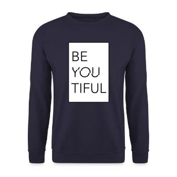 BE YOUTIFUL - Unisex Pullover - Navy - Vorne - Alina (178cm) & Michal (187cm)