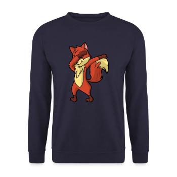 Dabbender fox - Unisex Sweatshirt - navy - Front - Alina (178cm) & Michal (187cm)