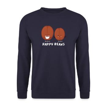 Happy Beans - Unisex Pullover - Navy - Vorne - Alina (178cm) & Michal (187cm)