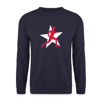 running male ii with star 2c - Sweat-shirt Unisexe - marine - Devant - Alina (178cm) & Michal (187cm)