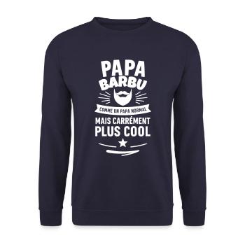 Papa barbu – plus cool qu’un papa normal - Sweat-shirt Unisexe - marine - Devant - Alina (178cm) & Michal (187cm)