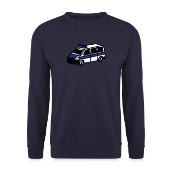 Polizeiwagen - Unisex Pullover - Navy - Vorne - Alina (178cm) & Michal (187cm)