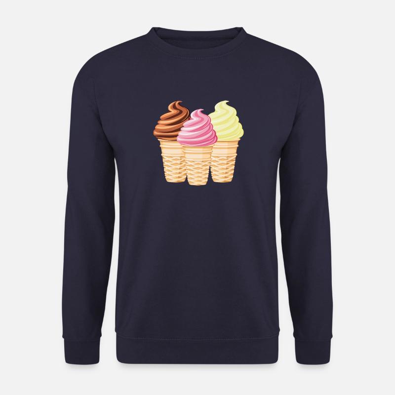Softeis Vanille Schokolade Erdbeere - Unisex Pullover - Navy