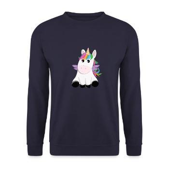 Einhorn - Unisex Pullover - Navy - Vorne - Alina (178cm) & Michal (187cm)