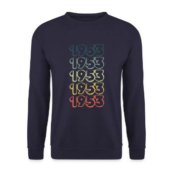 Witzig 1953 - Unisex Pullover - Navy - Vorne - Alina (178cm) & Michal (187cm)