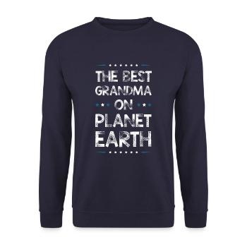 Beste Oma Spruch - Unisex Pullover - Navy - Vorne - Alina (178cm) & Michal (187cm)