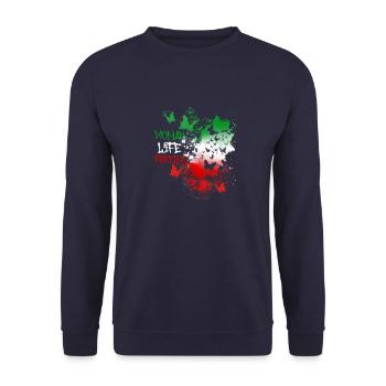 Woman Life Freedom, Butterflies,Iran,Flag - Unisex Sweatshirt - navy - Front - Alina (178cm) & Michal (187cm)