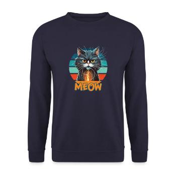 Katze Kater Katzenliebe Kätzchen Hauskatze - Unisex Pullover - Navy - Vorne - Alina (178cm) & Michal (187cm)
