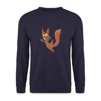 Squirrel - Unisex Sweatshirt - navy - Front - Alina (178cm) & Michal (187cm)