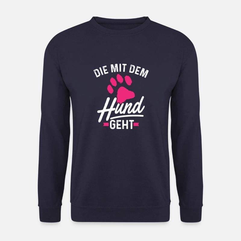 Hundemama Hundebesitzerin Die mit dem Hund geht - Unisex Pullover - Navy