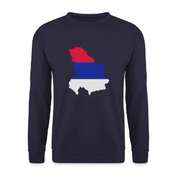 Serbia - Unisex Sweatshirt - navy - Front - Alina (178cm) & Michal (187cm)