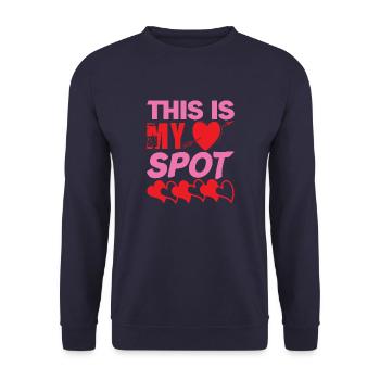 THIS IS MY SPOT HEAT - Unisex Sweatshirt - navy - Front - Alina (178cm) & Michal (187cm)