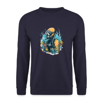 Thierry le plongeur - Sweat-shirt Unisexe - marine - Devant - Alina (178cm) & Michal (187cm)
