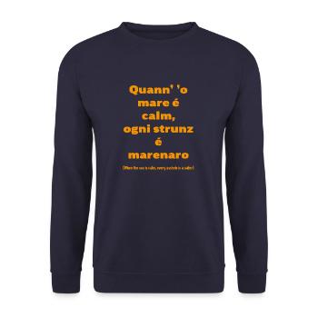 Wenn die See ruhig ist, jeder ungeschickte Seemann - Unisex Pullover - Navy - Vorne - Alina (178cm) & Michal (187cm)