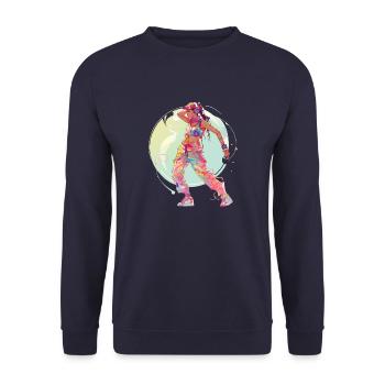 Hip-Hop Girl Techno Club Dance Girl - Unisex Pullover - Navy - Vorne - Alina (178cm) & Michal (187cm)
