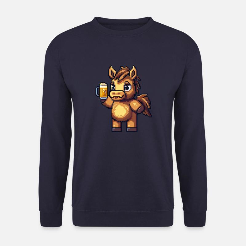 Pferd Bier Pixel - Unisex Pullover - Navy