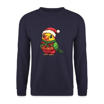 Papagai Weihnachten Comic - Unisex Pullover - Navy - Vorne - Alina (178cm) & Michal (187cm)