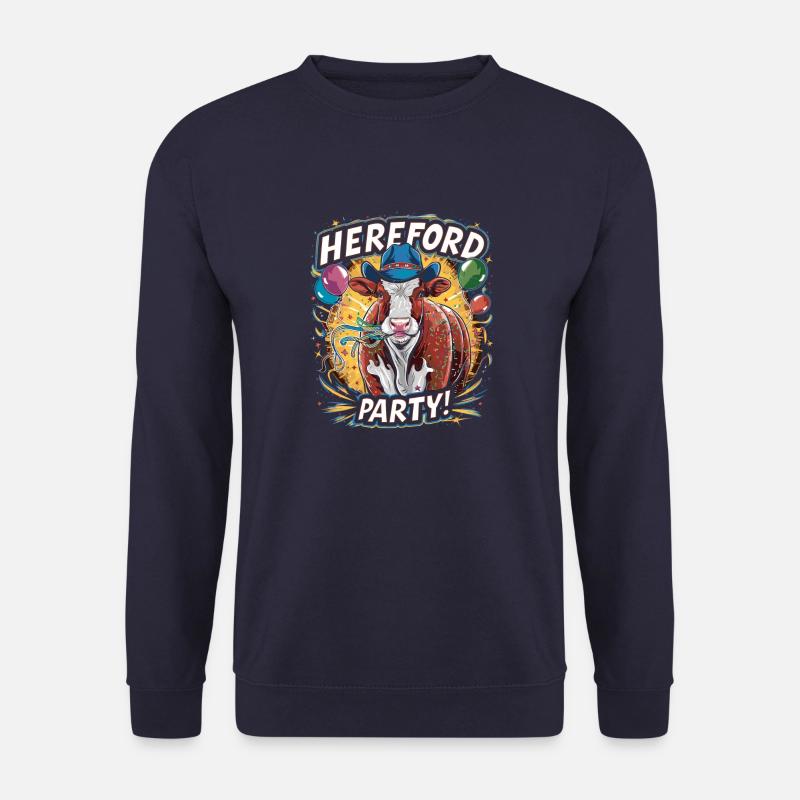 Kuh-Party mit Herefords - Unisex Pullover - Navy