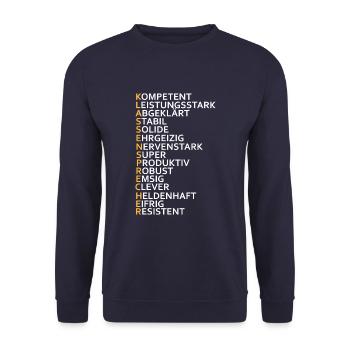 Klassensprecher - Unisex Pullover - Navy - Vorne - Alina (178cm) & Michal (187cm)