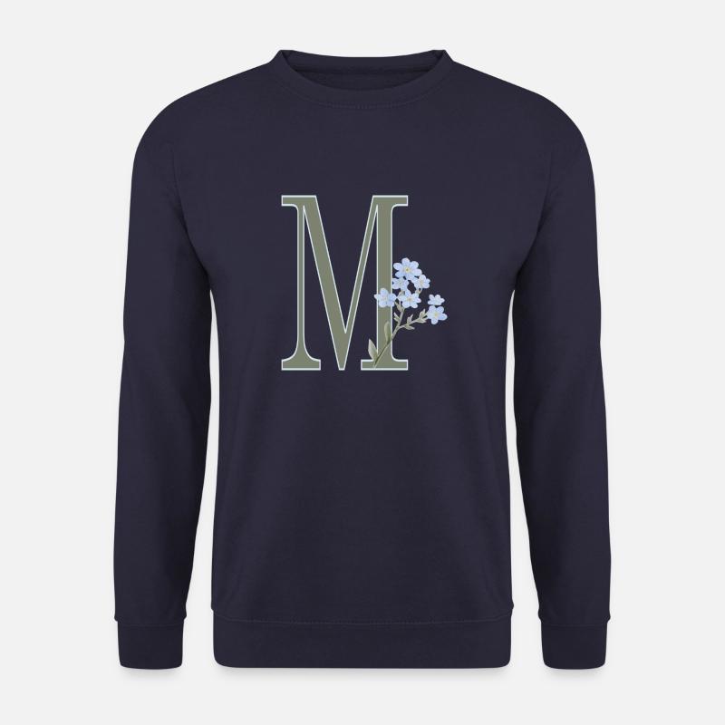 M with blue flowers - Unisex Sweatshirt - navy