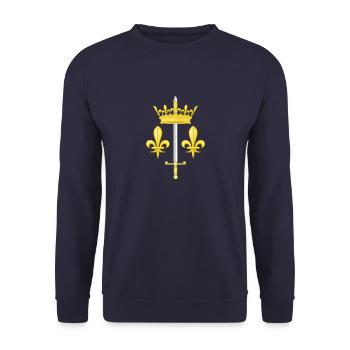 Armoiries Jeanne d'Arc - Sweat-shirt Unisexe - marine - Devant - Alina (178cm) & Michal (187cm)