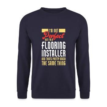 Perfect Flooring Installer Funny Flooring - Unisex Pullover - Navy - Vorne - Alina (178cm) & Michal (187cm)