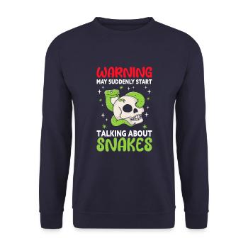 Warning May Suddenly Talk About Snakes - Unisex Pullover - Navy - Vorne - Alina (178cm) & Michal (187cm)