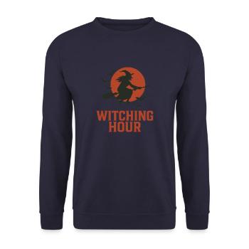 Sorcière d’horreur d’Halloween sans costume - Sweat-shirt Unisexe - marine - Devant - Alina (178cm) & Michal (187cm)