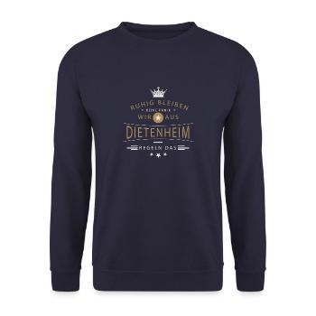 Dietenheim Stadt - Unisex Pullover - Navy - Vorne - Alina (178cm) & Michal (187cm)