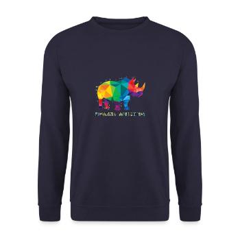 Chubby Unicorn colorful lettering - Unisex Sweatshirt - navy - Front - Alina (178cm) & Michal (187cm)