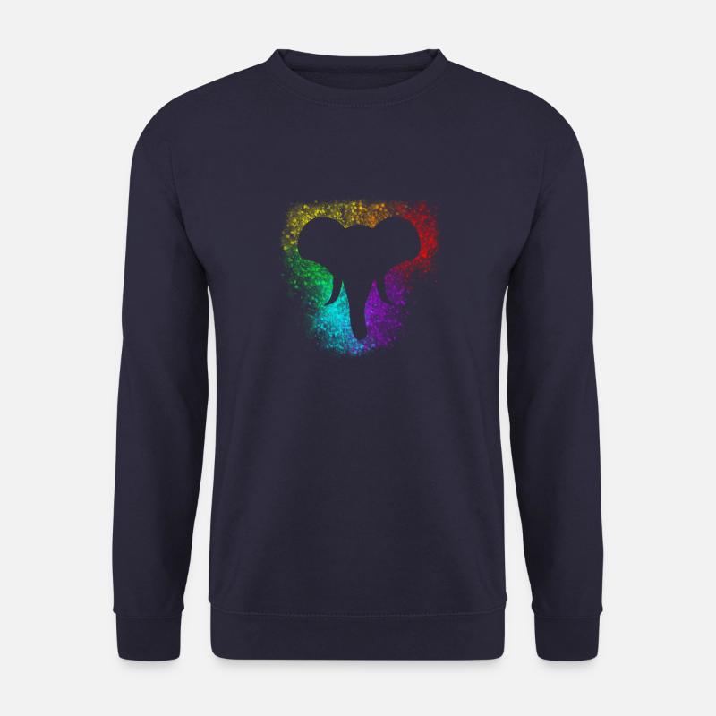 Rainbow splash elephant head - Unisex Sweatshirt - navy